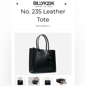 Billykirk  No. 235 Leather Tote in Black, brand new unused
